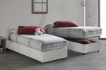 Talamo Italia - Eleonora Single Bed in Faux Leather - 100% Made in Italy - Front Opening + Mattress 80 x 190 cm - White