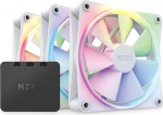 NZXT F120 RGB Fans - RF-R12TF-W1 - Advanced RGB Lighting Adjustment - Whisper Quiet Cooling - Triple (including RGB Fan and Controller) - 120mm Fan - White