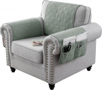 3 Seater Sofa Cover Set with Armrest and Headrest Covers, Light Green, Sofa Slipcover for Leather Sofas, Armchair, Chair Protector Set