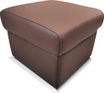Quattro Meble Toledo Esopresso Brown Real Leather Stool with Storage Space 50 x 50 x H-40 cm Real Leather Cowhide Seat Cube Footstool Puff