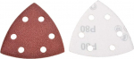 Sandpaper Hook and Loop Triangle Sanding Pa, 20 Pieces, 90 x 90 mm, 6-Hole Sanding Sheets, Triangular Red Sandpaper, Velcro Fastening, 40-240 Grit Sanding Disc for Sanding Wood (120)