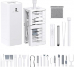 K&F Concept 32 in 1 Keyboard Cleaning Kit, PC Cleaning Kit Accessories for Cleaning Electronic Products such as Airpods, Keyboards, Laptop, Headphones, Mobile Phones and Cameras, White