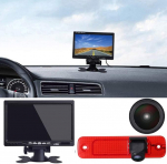 7-tollise LCD-monitoriga, Super HD 1280p tagantvaate kaamera auto kolmas katusealune pidurituled tagantvaate tagavarakaamera Ford Transit tagaluuk MK7 Tourneo / Furgon MK4 2006-2014 / tagumine uks / kaubikuga