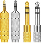 4tk k&otilde;rvaklapipesa adapter 3,5 mm kuni 6,35 mm audioseadmele ja 6,35 mm kuni 3,5 mm adapter 2tk 1/8" naine kuni 1/4" mees ja 1/8" mees kuni 1/4" naine