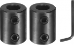 sourcing map 2 Pieces Shaft Coupler 3/8" Bore 3/4" OD 1" Length Black Oxidized Steel Rigid Coupling with Hex Wrench for 3D Printer Motorcycle (2 Screws