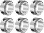 sourcing map 6 Pcs Screw Neck Set 15mm Bore Aluminum Alloy Shaft Collars 24mm OD 10mm Width Axle Boot for Linear Rod Shaft Guide