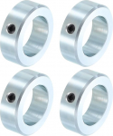 sourcing map Schraubenmanschetten, 4-teiliges Set, 3,8 cm Bohrung, verzinkter Stahl, Schaftmanschetten, 6,4 cm Au&szlig;endurchmesser, 13/16 Zoll Breite, Achsmanschette f&uuml;r Linearstangenwellenf&uuml;hrung