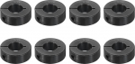 QUARKZMAN Pack of 8 Single Split Shaft Clamping Rings 9/16 Inch Bore One-piece Clamping Ring, 1-1/4 Inch Outer Diameter, 7/16 Inch Thickness, Black Oxide Steel Set Screw Clamping Ring Clamp