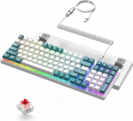 ZIYOU LANG K3 PRO juhtmega mehaaniline m&auml;nguklaviatuur, RGB taustavalgustus, 96% Ultra Compact numbriline klaviatuur, lineaarne punane l&uuml;liti koos individuaalse spiraalse USB-C kaabliga