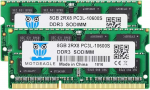 16GB komplekt (2x8GB) DDR3/DDR3L 1333MHz SODIMM PC3/PC3L 10600S 8GB 204-pin Non-ECC CL9 2Rx8 Dual Rank s&uuml;learvuti m&auml;lu