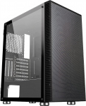 P44 Must v&otilde;rk ja karastatud klaasist korpus ilma ventilaatori ja keskkontsentraatorita, toetab E-ATX, ATX, Micro-ATX ja ITX korpust