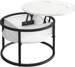 Vicco Marlo Coffee Table, Marble White, 57 x 57 cm