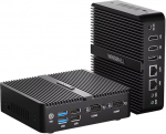 Ventilaatorita N100 Mini PC t&ouml;&ouml;stusarvuti 4K Triple Display, Dual HD/DP, Dual LAN, 2X RS232 COM, Auto Power On, 12V Embedded Mini PC Server, 16GB RAM 256GB NVME SSD