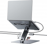 BENFEI s&uuml;learvuti statiiv koos 7-in-1 USB C dokkimisjaamaga - HDMI (4K @ 60Hz), 1 x SD & 1 x Micro SD kaardilugeja, 100 W Power Delivery, 10 Gbps (1 x USB-C & 2 x USB-A 3.2) - MacBook Pro/Air iPad Pro XPS & ThinkPad'ile