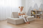 CozyKing laste diivan Cord Cream/Beige - Pehme m&auml;ngusohva lastele eemaldatava ja pestava kattega - t&auml;isvahtkere, &Ouml;ko-Tex 100 sertifitseeritud - valmistatud ELis, ideaalne lastetuppa.