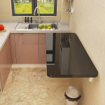 Ujuv kokkupandav laud seinale paigaldatud v&auml;ike ruum laste laud s&ouml;&ouml;gilaud baar must 80x40cm