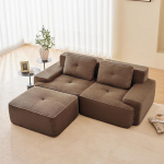 L diivan v&auml;ike, raamita modulaarne diivan vabalt kombineeritav, Premium Plush Loveseat diivan ilma kokkupanekuta, kaasaegne diivan elutuppa ja magamistuppa Brown 2-s&otilde;restik + 1 (Brown, 2S + 1)
