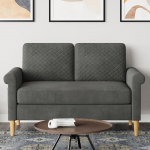 V&auml;ike 2-kohaline diivan, kaasaegne 2-kohaline diivan 2 viskepatjaga, v&auml;ike kangast diivan koos k&auml;etoega, minisohva elutuppa, koju, kontorisse, 123 x 70 x 88 cm.