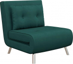 HOMCOM 3-in-1 kokkupandav diivanvoodi voodifunktsiooniga, reguleeritav seljatugi, padi, lamamistool, k&uuml;lalisvoodi tool elutuppa, magamistuppa, 77 x 88 x 83 cm, tumeroheline