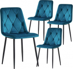 B&D home VICKA 11120-PETR-4 S&ouml;&ouml;gitoolide komplekt, 4 tooli, polsterdatud k&ouml;&ouml;gitoolid k&ouml;&ouml;ki, s&ouml;&ouml;gituppa, elutuppa, kontorisse, t&ouml;&ouml;stuslik modernne elegantne disain, sametkangas petrooliga