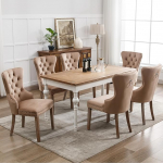 Merax s&ouml;&ouml;gitoa toolid, komplekt 6, k&ouml;&ouml;gitoolid, polsterdatud toolid, s&ouml;&ouml;gitool, kaasaegne sametist tool, t&auml;ispuidust raam, k&auml;etoega toolid s&ouml;&ouml;gituppa, elutuppa, sametkattega, heledad