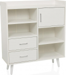 MYRDAL kaasaegne sahtlikapp 80 x 30 x 90 cm Highboard kapp avatud ja kinniste sahtlitega, valge