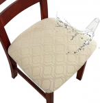 Genina Wasserdichte Sitzbez&uuml;ge f&uuml;r Esszimmerst&uuml;hle, Stretch-Stuhlbez&uuml;ge, abnehmbar, waschbar, Esszimmer, K&uuml;che, Stuhlkissen, Schonbez&uuml;ge (Jacquard-Beige, 6 St&uuml;ck)