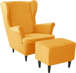 2-osaline Wing Chair Cover koos Ottomani kaitsva kattega Stretch Arm Chair Throws Wing Chair Covers Cover Armchair Cover Tiger Chair Cover (V&auml;rv: #12)