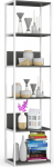 AKORD t&ouml;&ouml;stuslik riiul 50 cm | Loft raamaturiiul | Moodne kapp | Raamatute riiul | 6 riiulit | Funktsionaalne stall | Laius 50 x k&otilde;rgus 192 x s&uuml;gavus 32 cm | Kaal 19,70 kg | Valge/hall | Valge/hallikas