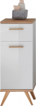 Pelipal Quickset 923 Vannitoakapp Gloss White / Riviera Oak Landscape Replica 35,5 cm lai aluskapp 1 ukse, 1 sahtli ja 2 klaasriiuliga