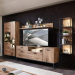 Lomadoxi t&ouml;&ouml;stuslik seinakomplekt Havel Oak Cognac ja Matera Antratsiit koos LED-valgustusega