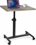 FASNAHOK Adjustable Bedside Table with Wheels, Coffee Side Table for Living Room, Standing Table, Medical Desk, Laptop, Computer Cart for Hospital and Home, Grey