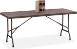 Relaxdays kokkupandav aialaud, K x S x T: 72 x 180 x 74 cm, plast, teras, ilmastikukindel, 8 inimest, matkalaud, pruun
