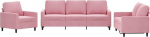 Sofagarnitur & Couchgarnitur Rosa Samt Eckcouch f&uuml;r Wohnzimmer, B&uuml;ro, Apartment