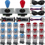 SJ@JX Arcade m&auml;ng 2 m&auml;ngija kontroller DIY komplekt mikro l&uuml;liti nuppu 4&8 viis Joystick null viivitus USB Encoder v&otilde;itlevad Stick k&auml;epidemed konsool PC MAME Raspberry Pi Retropie jaoks