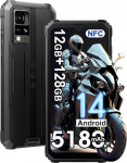 Blackview BV4800 Pro v&auml;litingimustes kasutatav mobiiltelefon ilma lepinguta 2025, 12GB + 128GB ehitusplatsi mobiiltelefon Android 14, 6,56-tolline HD+ v&auml;litingimustes kasutatav nutitelefon, 16MP kaamera, 5180mAh, IP68 veekindel, 4G, 5G