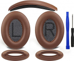 SOULWIT Asendusk&otilde;rvapadjad + peapael peapael + silikoonist k&otilde;rvapadjad kaitsekatted, Bose QuietComfort 35 QC35, QC35 ii Over-Ear k&otilde;rvaklappide asendustarvikukomplektid