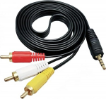 3,5 mm kuni RCA videokaamera AV-kaabel, 5ft 3,5 mm kuni 3RCA audio-video v&auml;ljundkaabel telerite, tahvelarvutite, nutitelefonide, MP3, DVD, CD-m&auml;ngijate, raadiote, arvutite, digibokside ja kodukino jaoks.