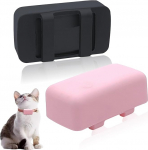 Silikon-Halter, kompatibel mit Tractive Cat Mini-Tracker, Gummi-Zubeh&ouml;r, sichere stabile GPS-Finder-H&uuml;lle f&uuml;r Hundehalsband, Schwarz, Rosa, 2 St&uuml;ck