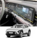 CDEFG &uuml;hildub Hyundai Kona SX2 2024-2026 EV Hybird Navigation + Instrumentaariumi kaitsekile 4H kriimustuskindel 12,3-tolline GPS-ekraanikaitsekile Navigatsioonikile tarvikute pakett 2 (SX2 Navigation + digitaalne klastri)