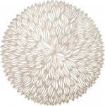 Platzset Gold, 10er Set Einfaches hohles Bl&auml;tter-Blumenmuster Platzsets f&uuml;r k&uuml;che Speisetisch Hotel, Platz-Matten, Gold, 38cm