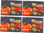 VICASKY 4 tk k&otilde;rvitsamustriga kohamatid pestavad kohamatid Halloweeni jaoks Kuumakindlad ja libisemisvastased dekoratiivsed lauakatted s&ouml;&ouml;gilaua ja k&ouml;&ouml;gi jaoks Festivalide ja eriliste s&uuml;ndmuste jaoks
