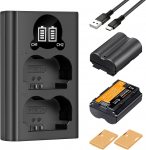 K&F CONCEPT NP-W235 Battery Charger Kit, Dual Slot NP-W235 Charger for Fujifilm X-T5, X-T4, GFX 100S, X-H2S, for Fuji GFX 50S II, VG-XT4 (2 x 2200mAh Batteries, Two Charging Ports)