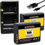 PATONA Dual Quick-Charger + 2x Battery LP-E10 f&uuml;r Canon EOS 1100D EOS 1200D EOS 1300D EOS Rebel T3 EOS Rebel T5 EOS Rebel T6 EOS Kiss X50 EOS Kiss X70 EOS Kiss X80 koos USB-kaabliga