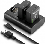 NEEWER asendusaku ja laadijakomplekt EN-EL25, 2-pakk 1350mAh akusid ja kahe kanaliga USB-laadija t&uuml;&uuml;p C, &uuml;hildub Nikon Z30, Z50 ja ZFC kaameratega 4241 EN-EL25 aku MH-32 laadija