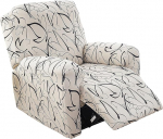 KRFOONN Stretch-Schonbez&uuml;ge, bedruckt, f&uuml;r Liegestuhl, 4-teilig, Motiv: Lazy Boy, rutschfest, M&ouml;belschutz, Diivan, Couch, Bezug mit Aufbewahrungstasche f&uuml;r Wohnzimmer, ColorA56
