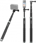 NEOSOU 120 cm Monopod Carbon Fibre Selfie Stick Extension Pole for GoPro 13 12 11 10 9 8 7 Insta360 X5 X4 X3 Ace Pro 2 DJI Action 5 Pro Osmo Action 4 3 DJI Pocket 3 Accessories