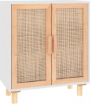 vidaXL k&uuml;ljepaneel sahtli kapp mitmeotstarbeline kapp seisev kapp valge 60 x 30 x 70 cm massiivne m&auml;nd looduslik rotangist