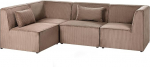 Beliani Modulsofa Cord sandbeige 4-Sitzer rechts modernes Design Lemvig