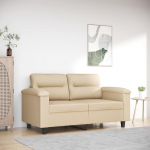 Willood 2-kohaline diivan Lounge diivan diivan k&auml;etugedega seljapatjadega elutoa diivan disain diivan metallist raamiga istumis m&ouml;&ouml;bel kahekohaline kreem 120 cm mikrofiiber kangas
